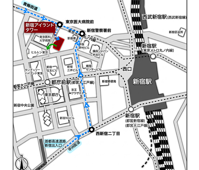 車から向かう地図